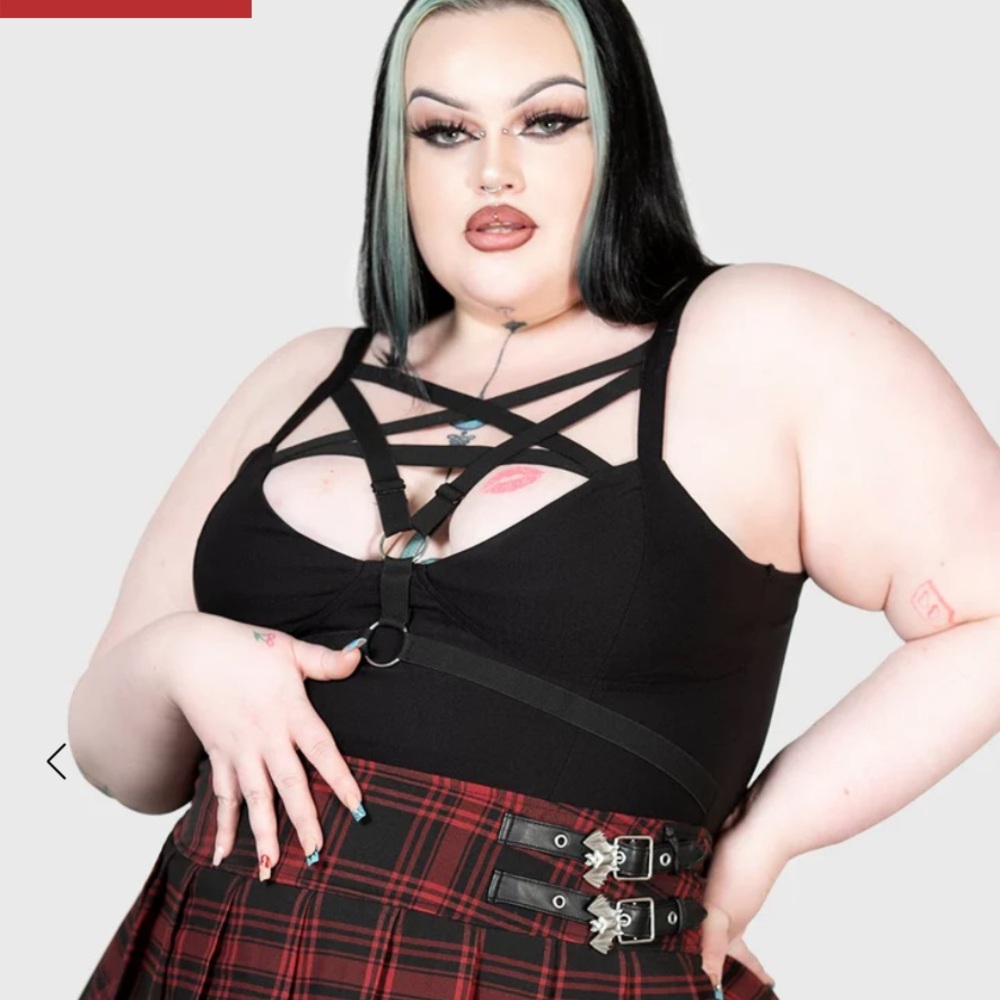 Killstar Black harness goth Top sexy